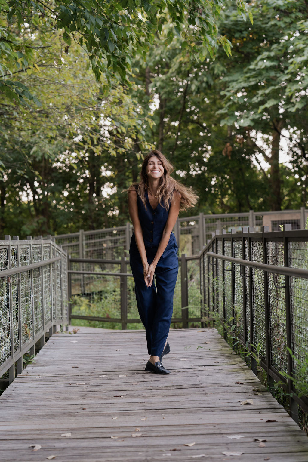 Pants Set in Navy Twill