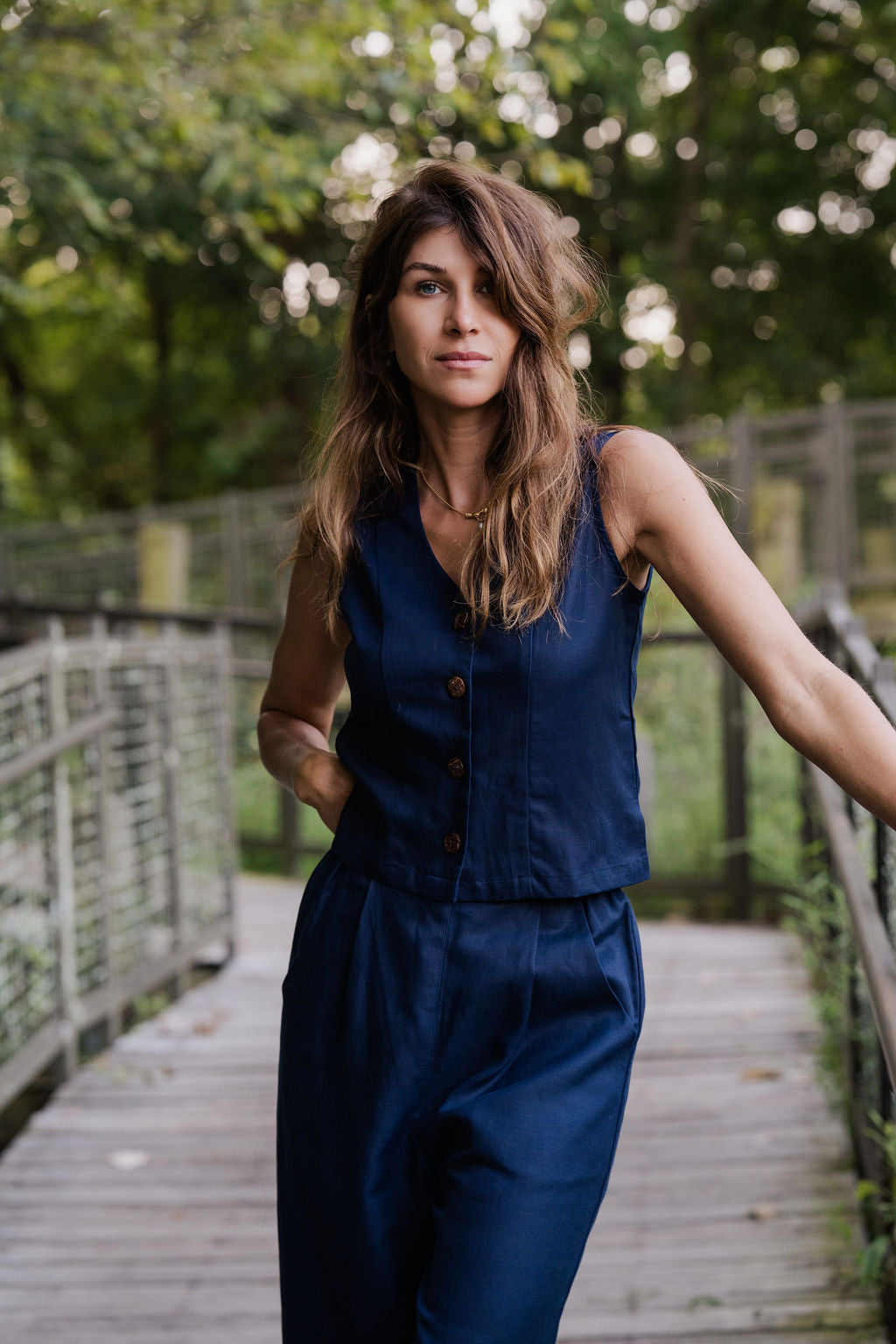 Pants Set in Navy Twill