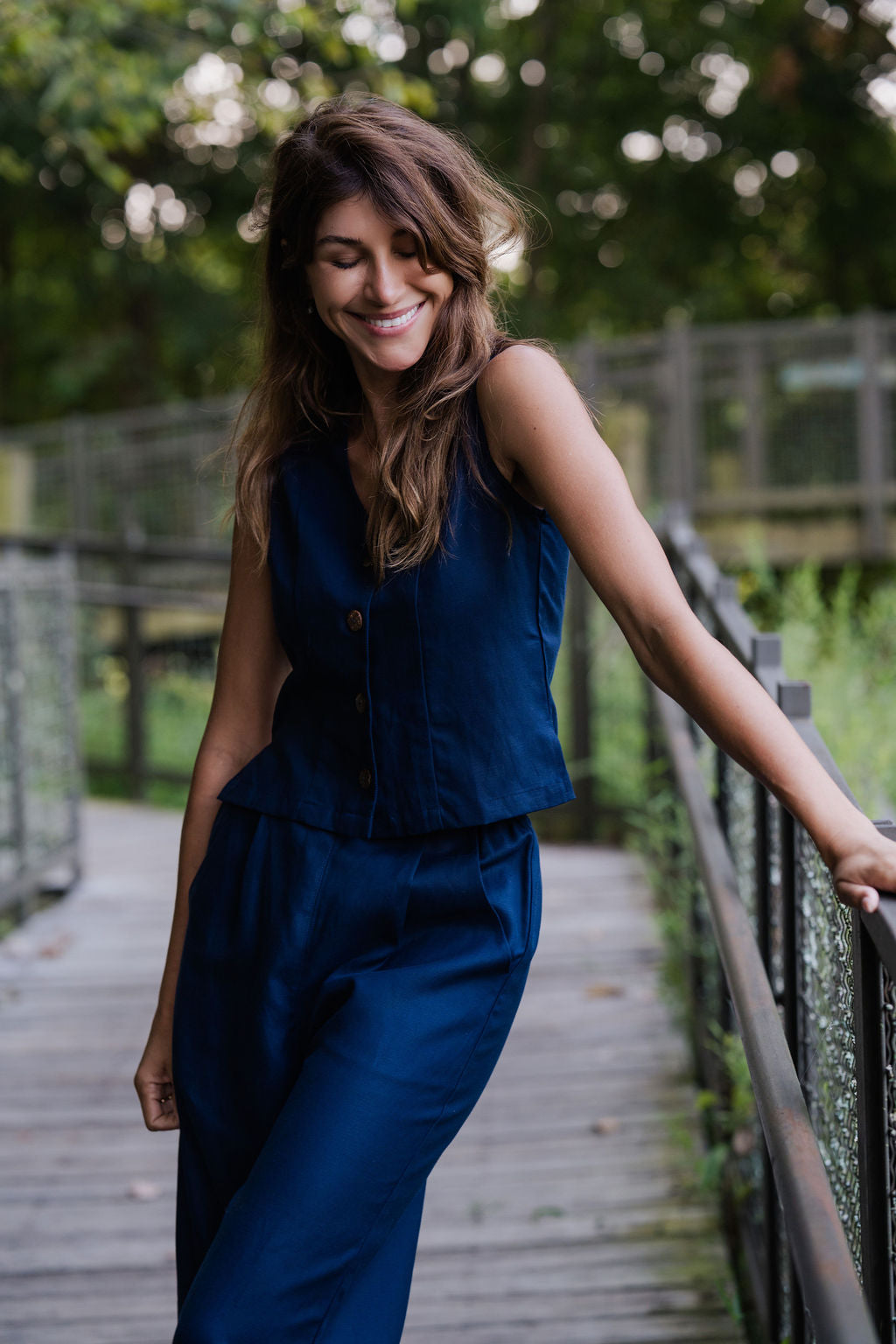 Pants Set in Navy Twill