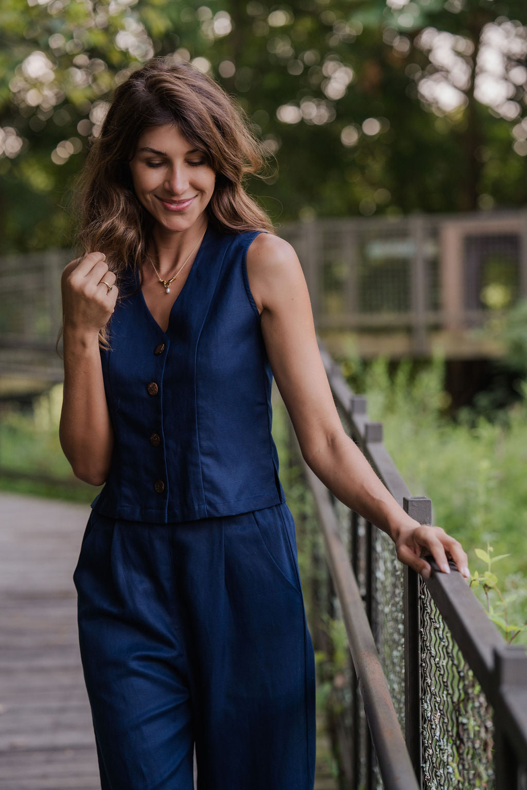 Pants Set in Navy Twill