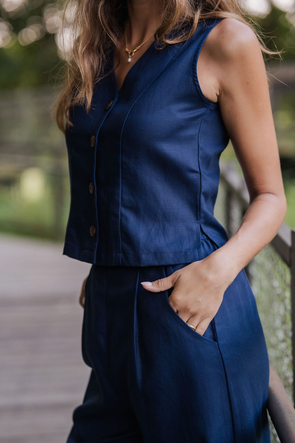 Pants Set in Navy Twill