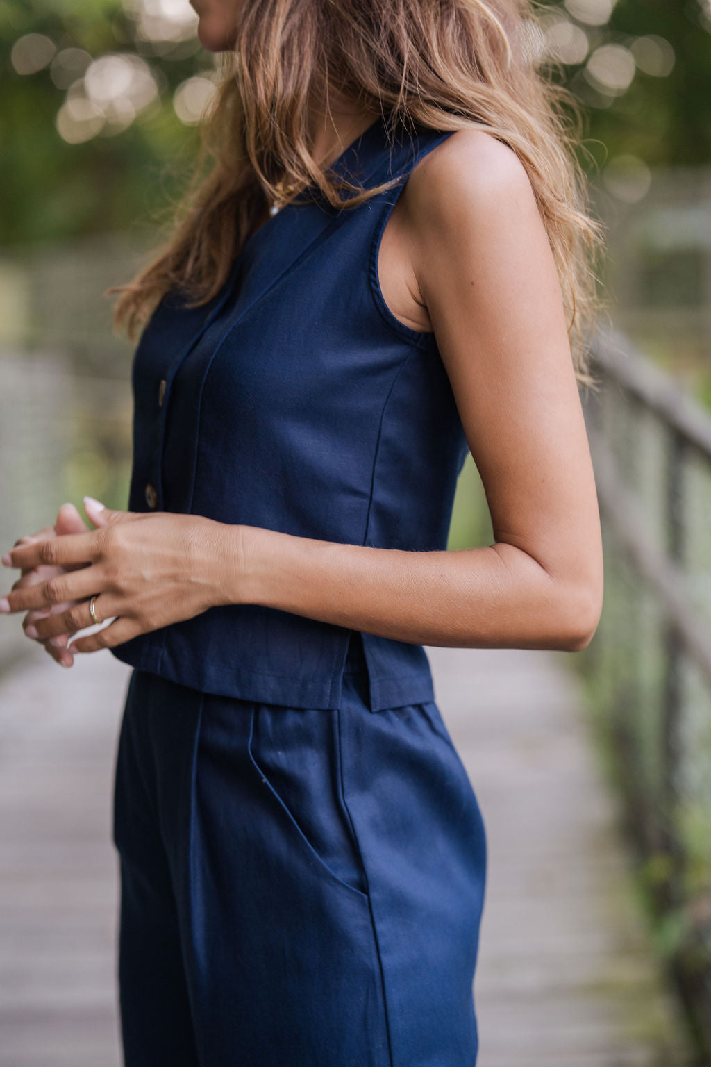 Pants Set in Navy Twill