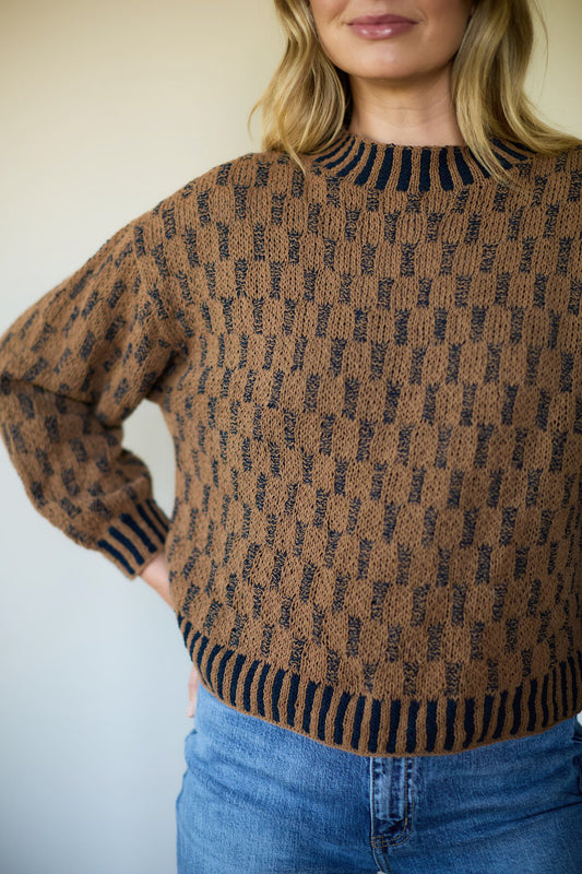 Faye Cotton Pullover in Lime and Light Blue or Greens Made to Order