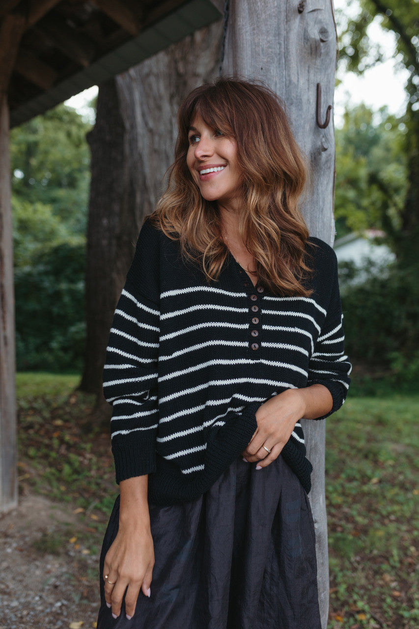 Aiden Classic Breton Style Henley Made to Order