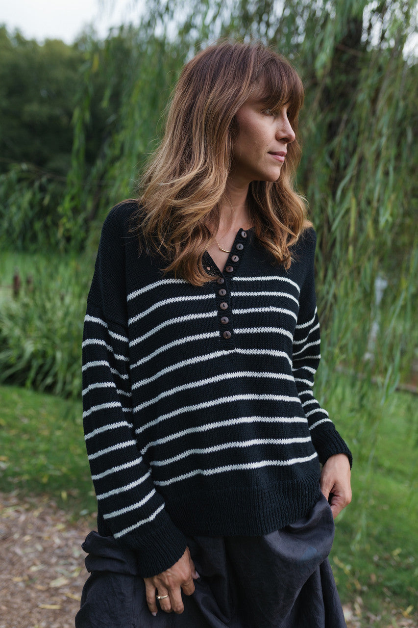Aiden Classic Breton Style Henley Made to Order