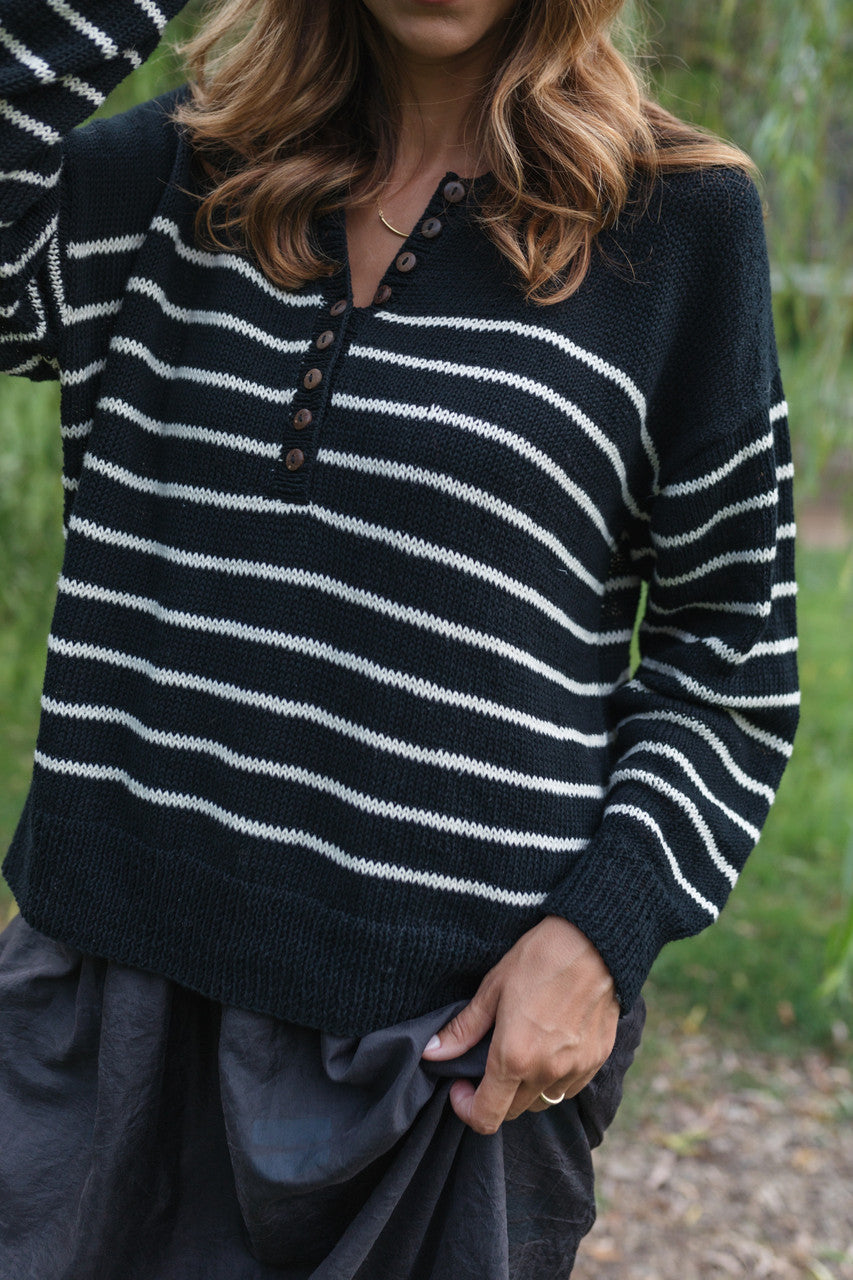 Aiden Classic Breton Style Henley Made to Order