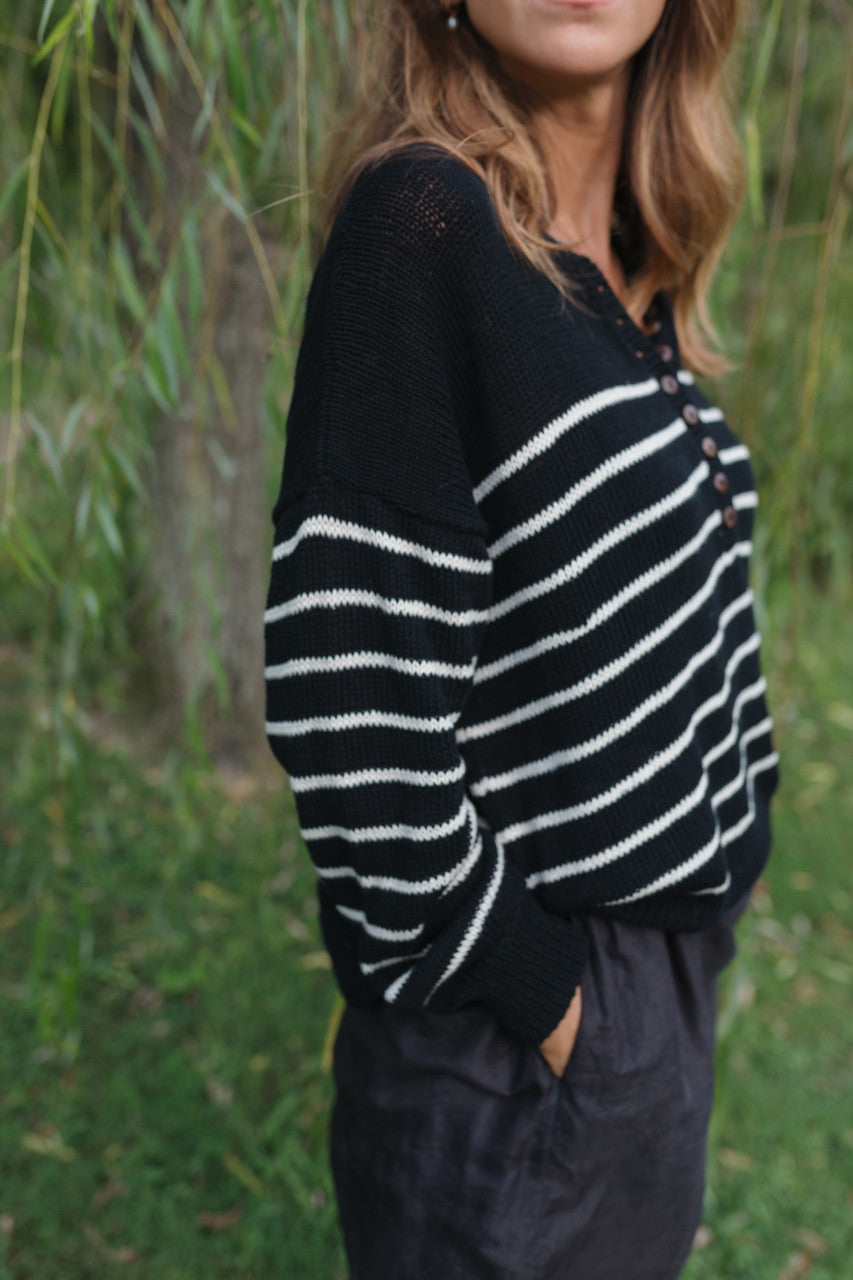 Aiden Classic Breton Style Henley Made to Order