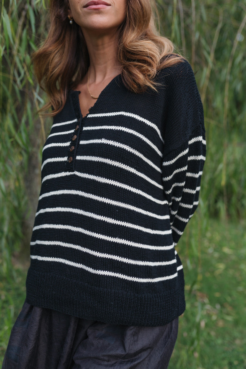 Aiden Classic Breton Style Henley Made to Order