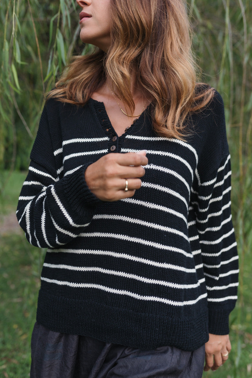 Aiden Classic Breton Style Henley Made to Order