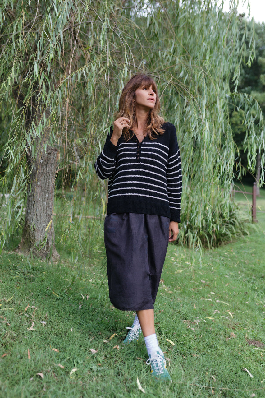 Aiden Classic Breton Style Henley Made to Order