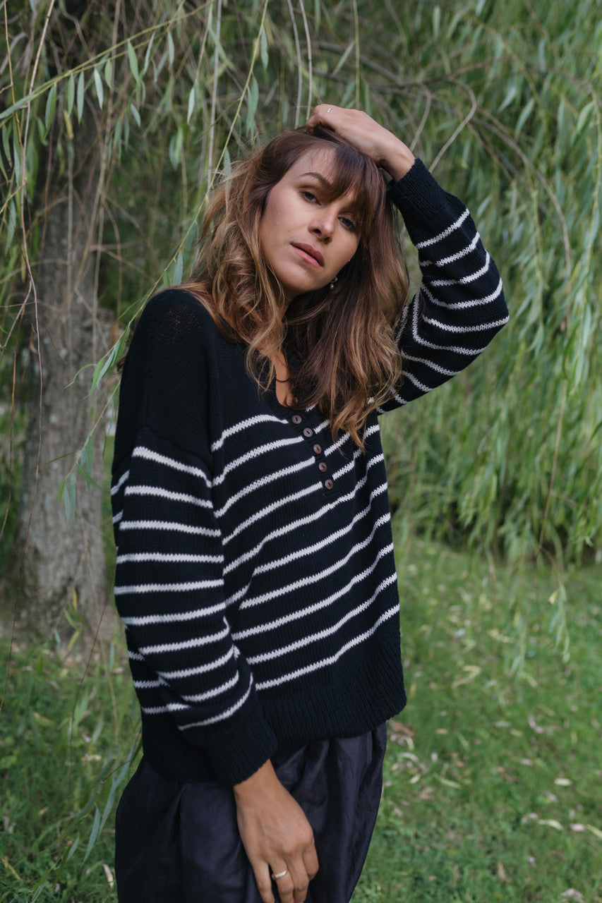 Aiden Classic Breton Style Henley Made to Order