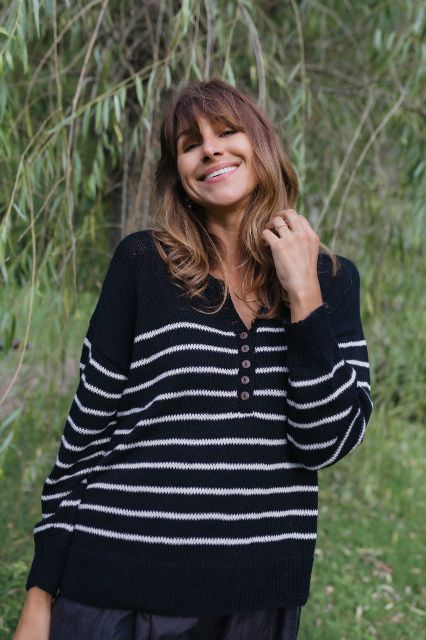 Aiden Classic Breton Style Henley Made to Order