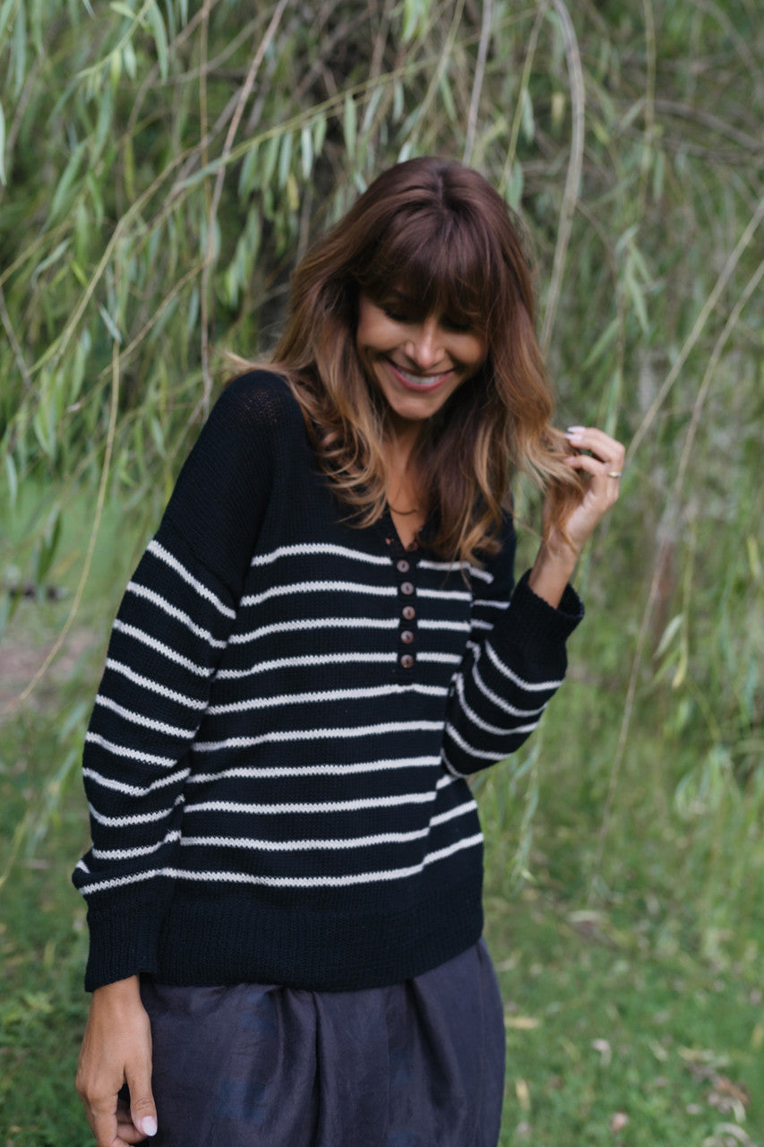 Aiden Classic Breton Style Henley Made to Order