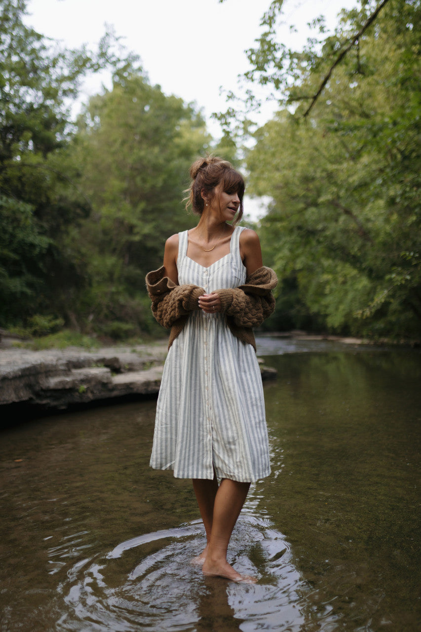 Quinn Wool Cardigan in Light Brown Made to Order