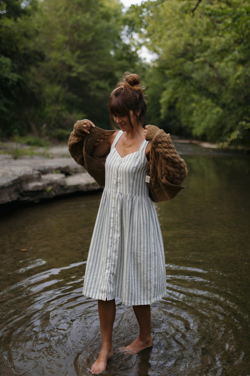 Quinn Wool Cardigan in Light Brown Made to Order