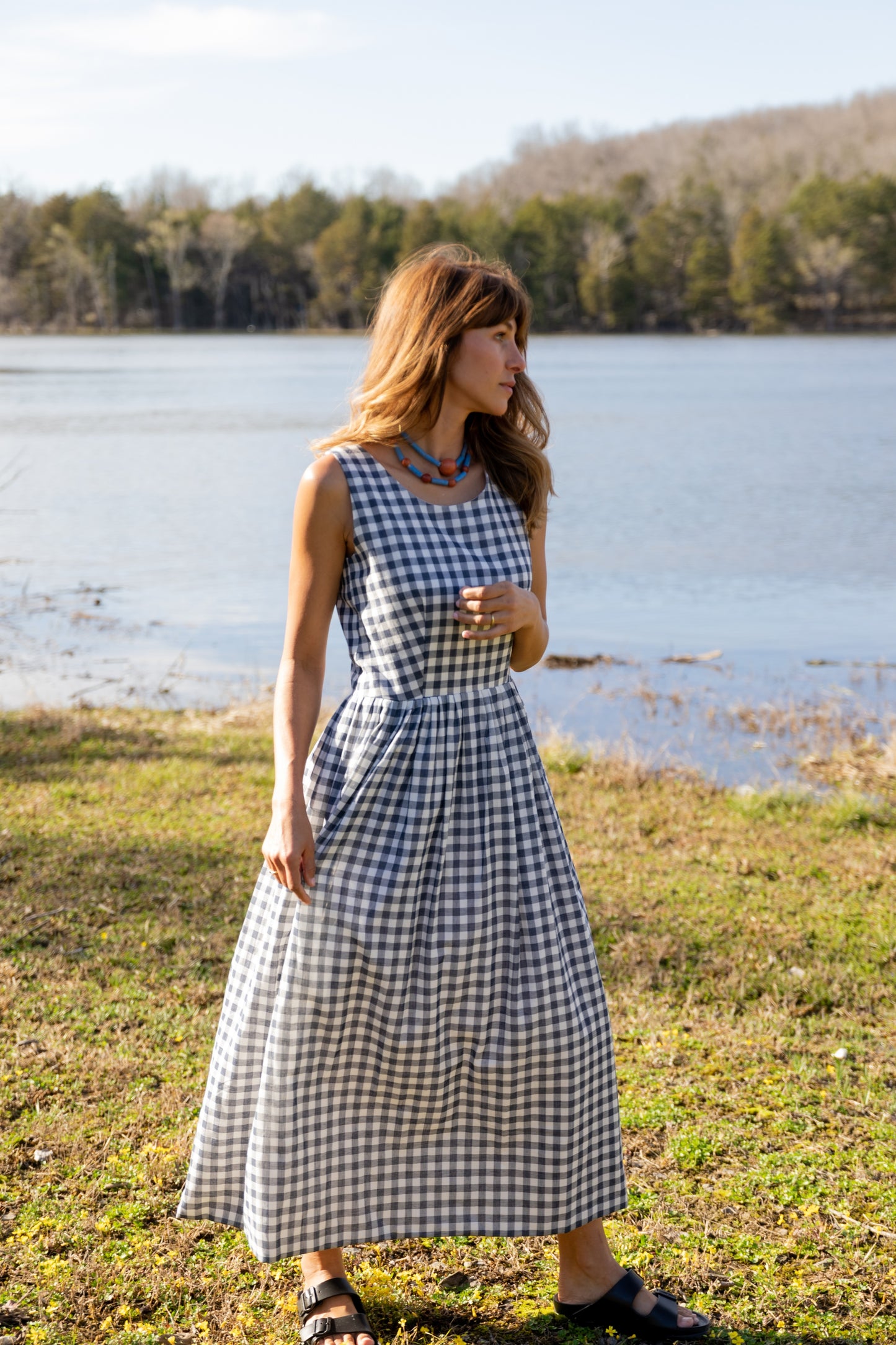 Lucy Dress in Gingham Cotton
