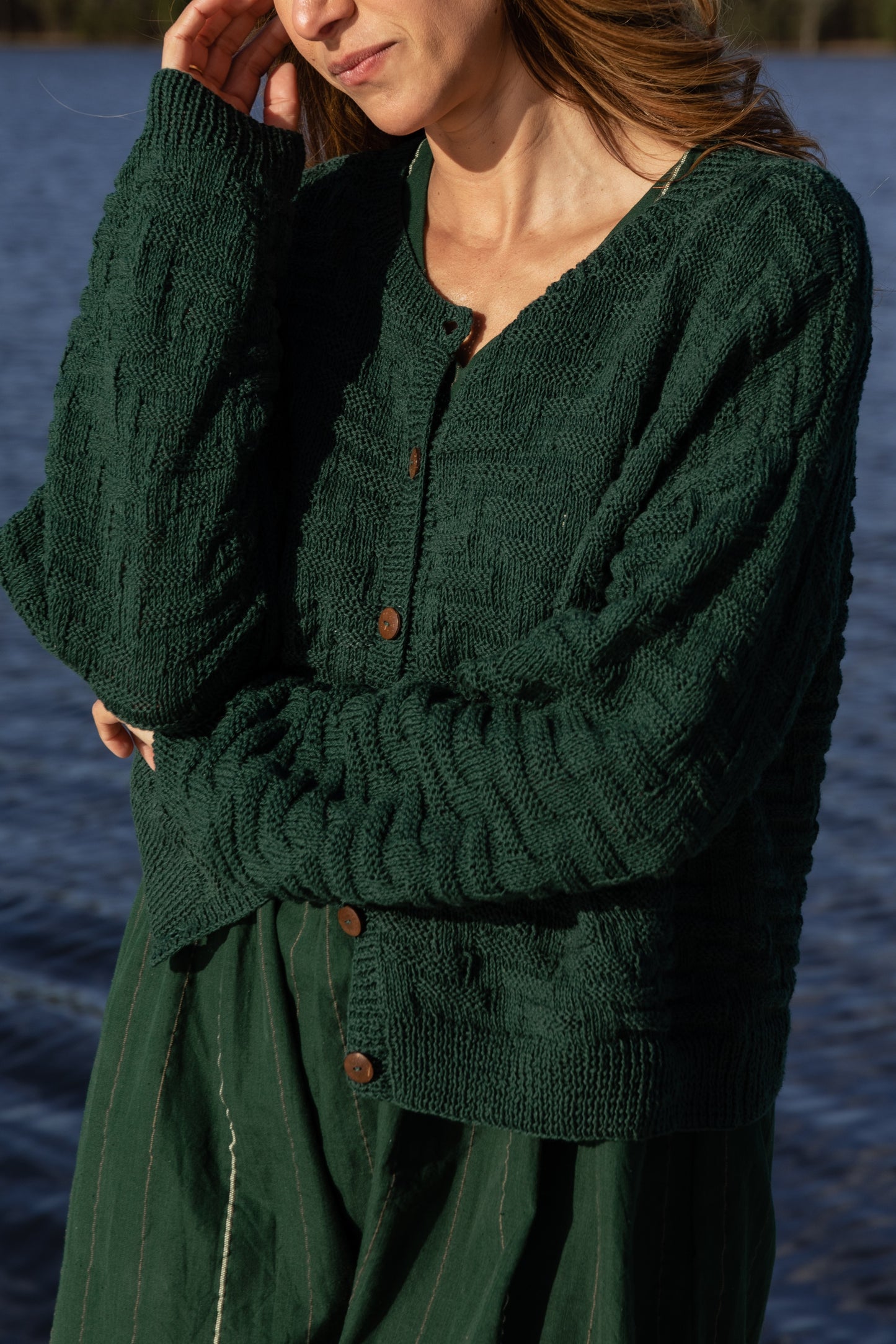Hazel Cotton Cardigan in Periwinkle