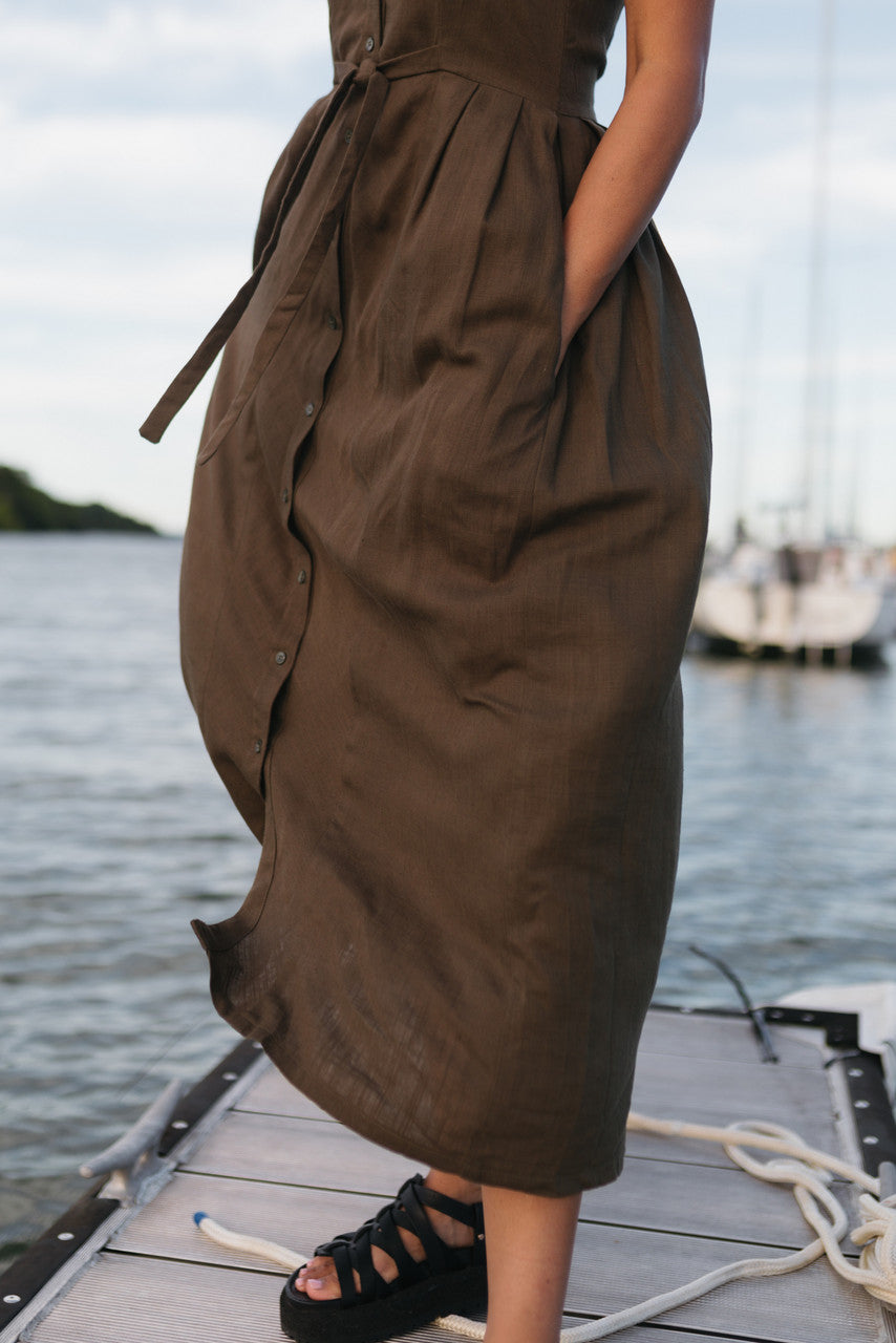 June Dress in Dark Green