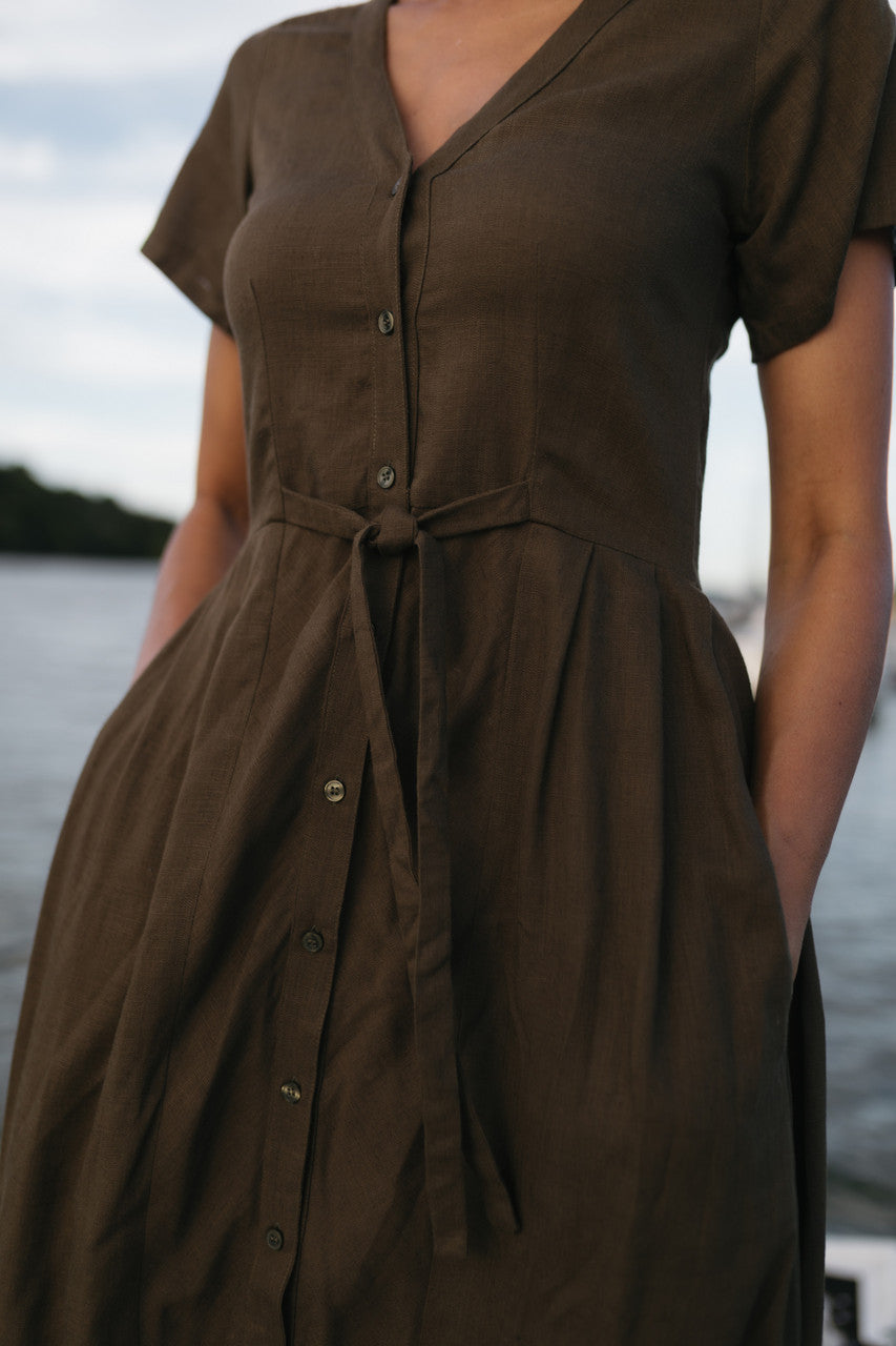 June Dress in Dark Green