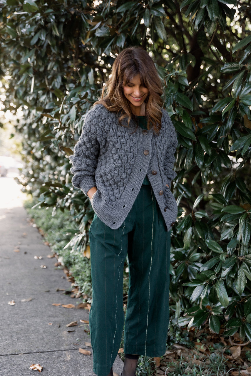 Katie Handwoven Cotton Set in Dark Green Made to Order