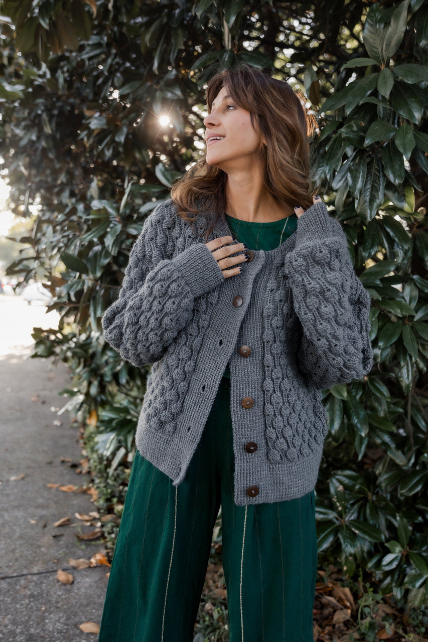 Katie Handwoven Cotton Set in Dark Green Made to Order