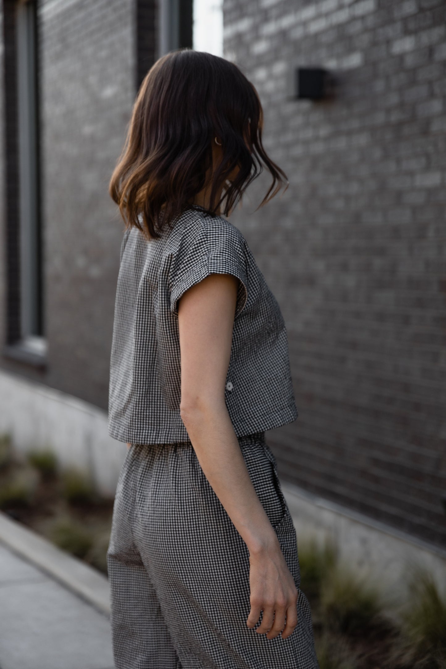Katie Handwoven Cotton Set in Black and White Gingham Made to Order