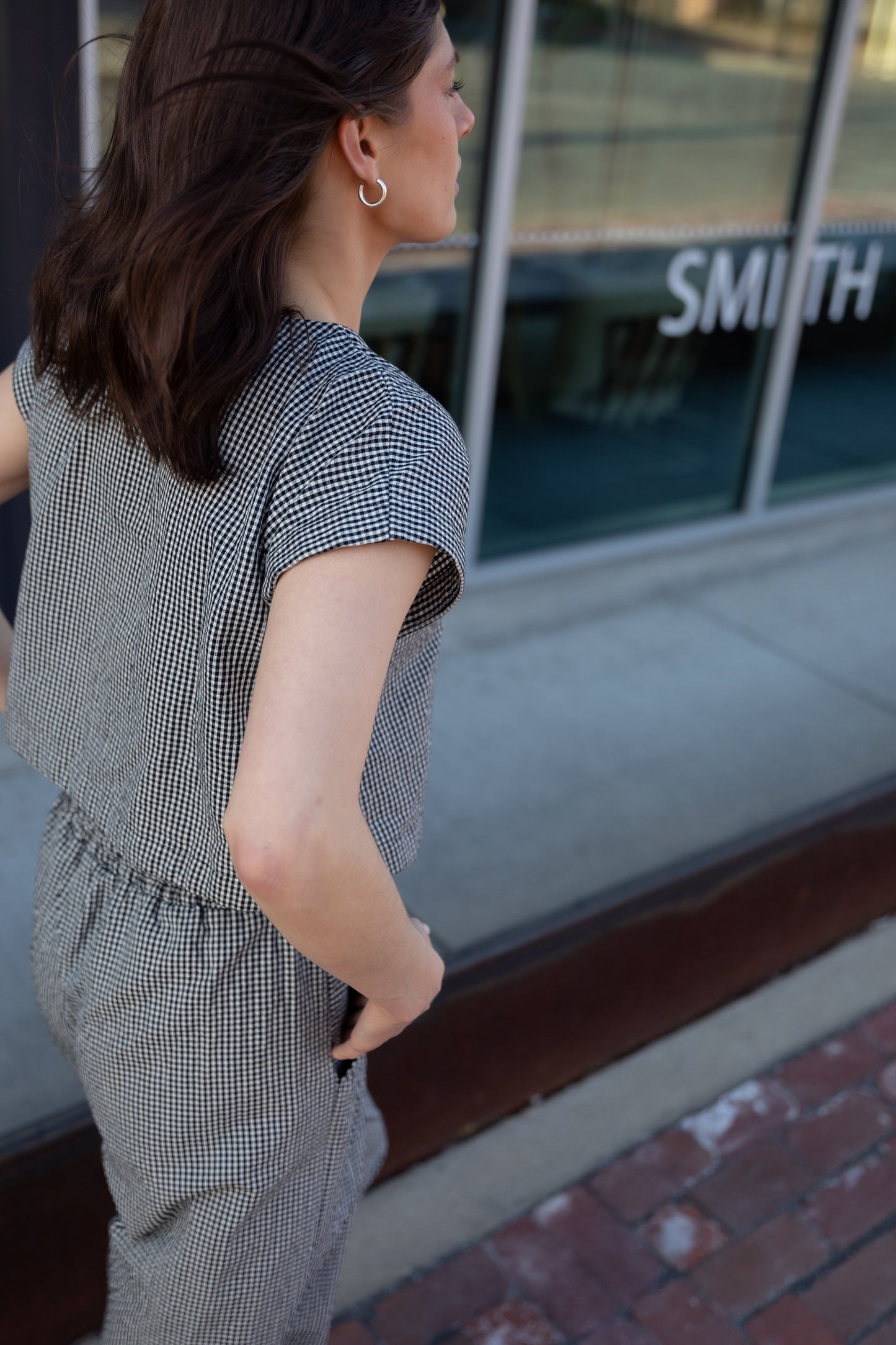 Katie Handwoven Cotton Set in Black and White Gingham Made to Order