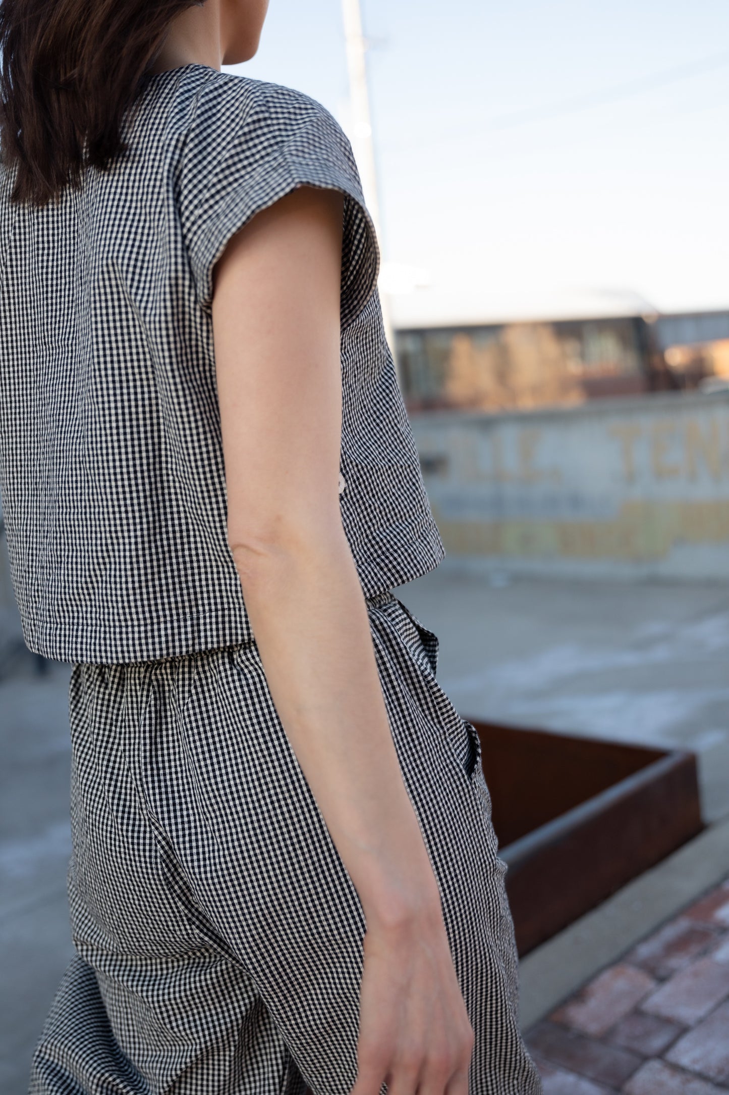 Katie Handwoven Cotton Set in Black and White Gingham Made to Order