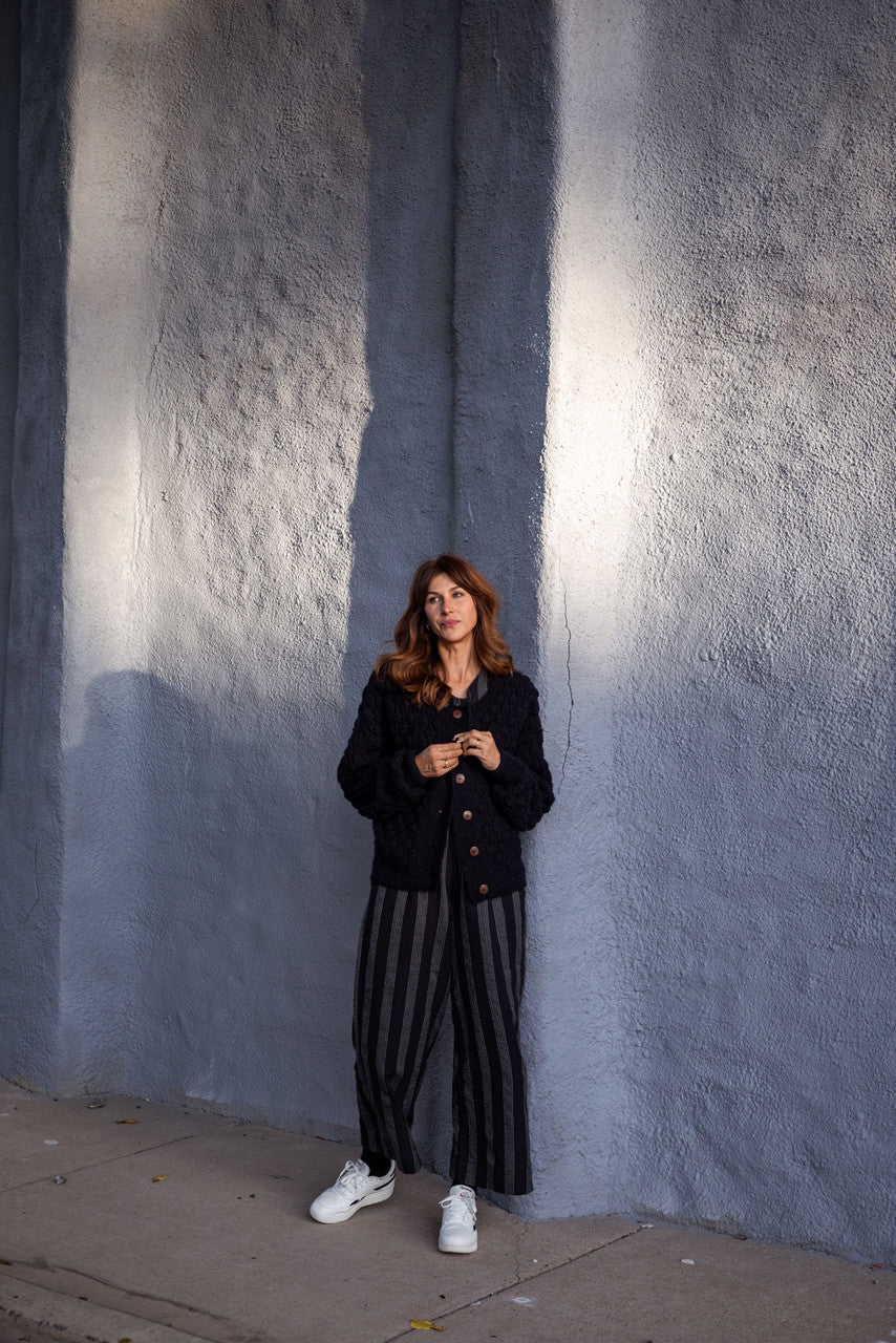 Quinn Wool Cardigan in Navy Made to Order