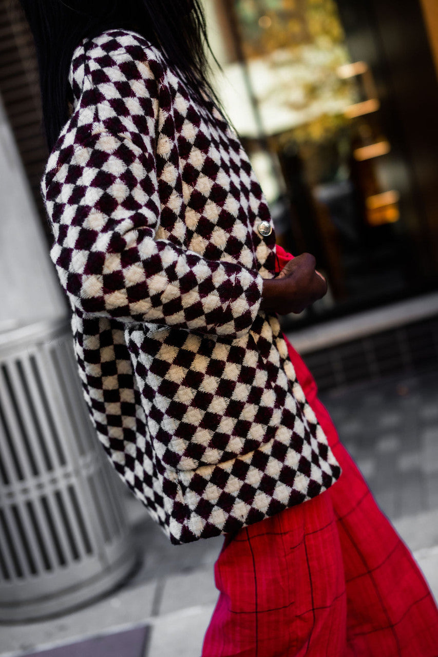 Portuguese Wool Pieper in Red and Black Check Made to Order