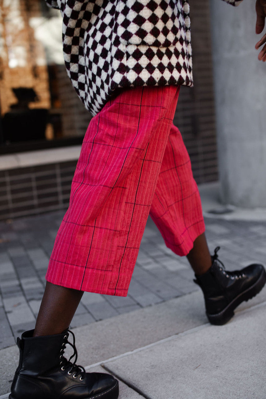 Portuguese Wool Pieper in Red and Black Check Made to Order