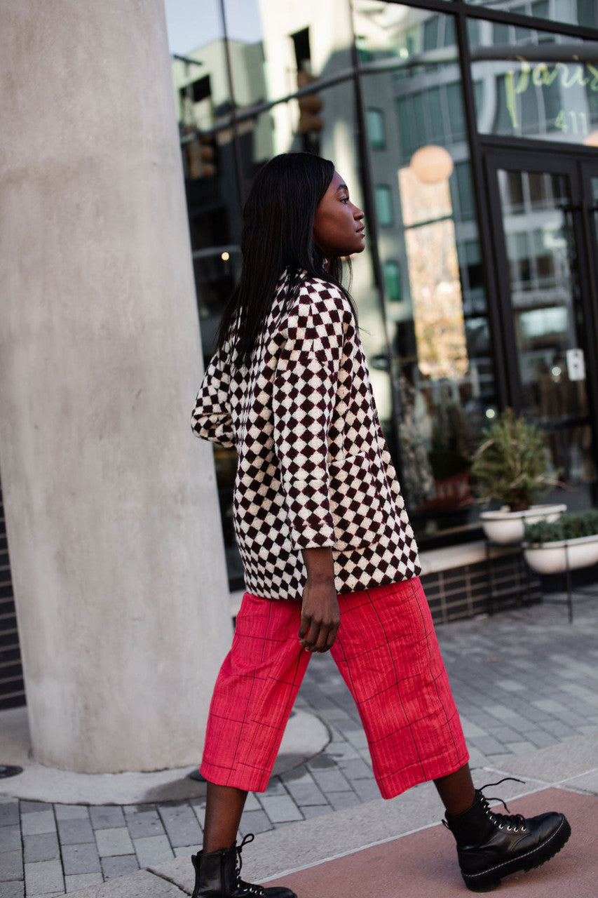 Portuguese Wool Pieper in Red and Black Check Made to Order