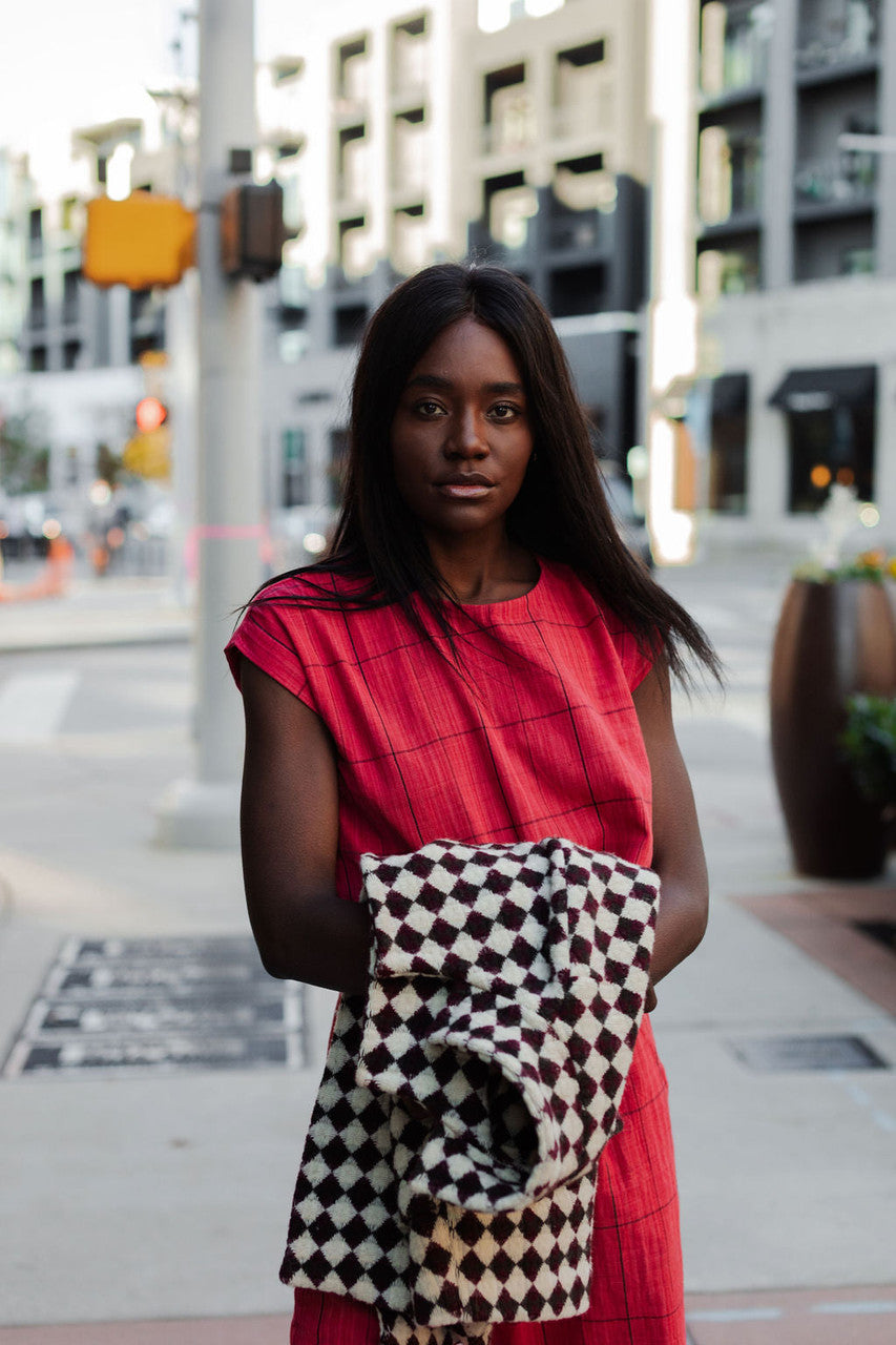 Portuguese Wool Pieper in Red and Black Check Made to Order