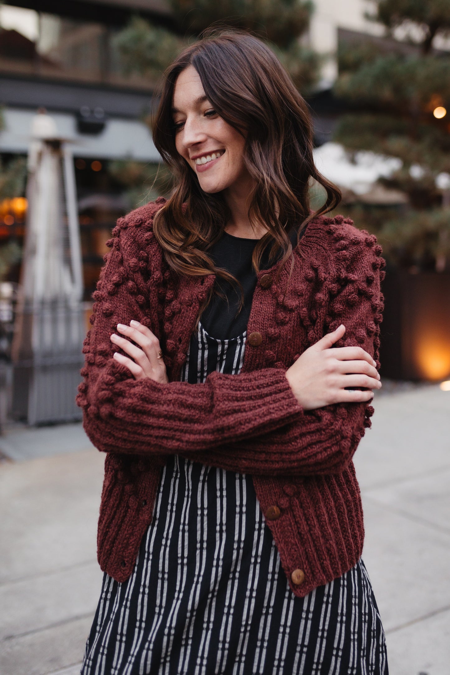 Hand Knit Nepali Wool Jill Sweater in Rust Made to Order