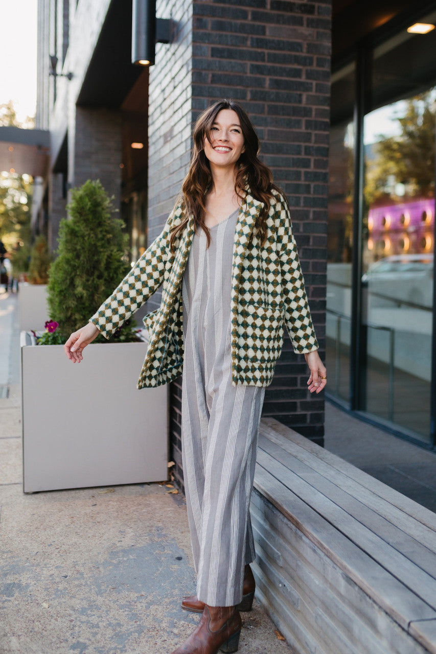 Portuguese Wool Pieper in Sage and Mustard Check Made to Order