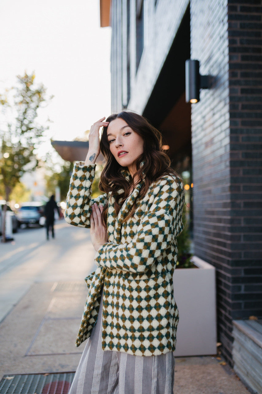 Portuguese Wool Pieper in Sage and Mustard Check Made to Order