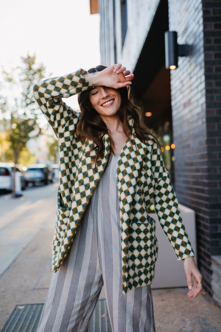 Portuguese Wool Pieper in Sage and Mustard Check Made to Order