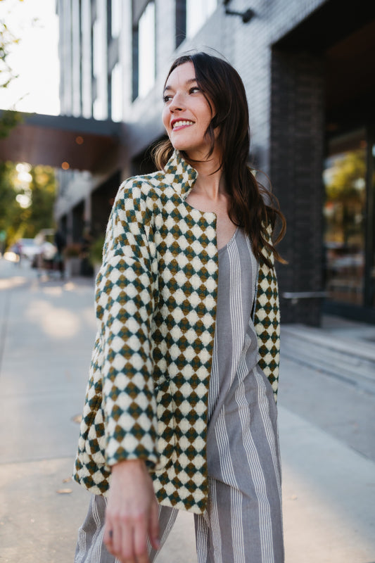 Portuguese Wool Pieper in Sage and Mustard Check Made to Order