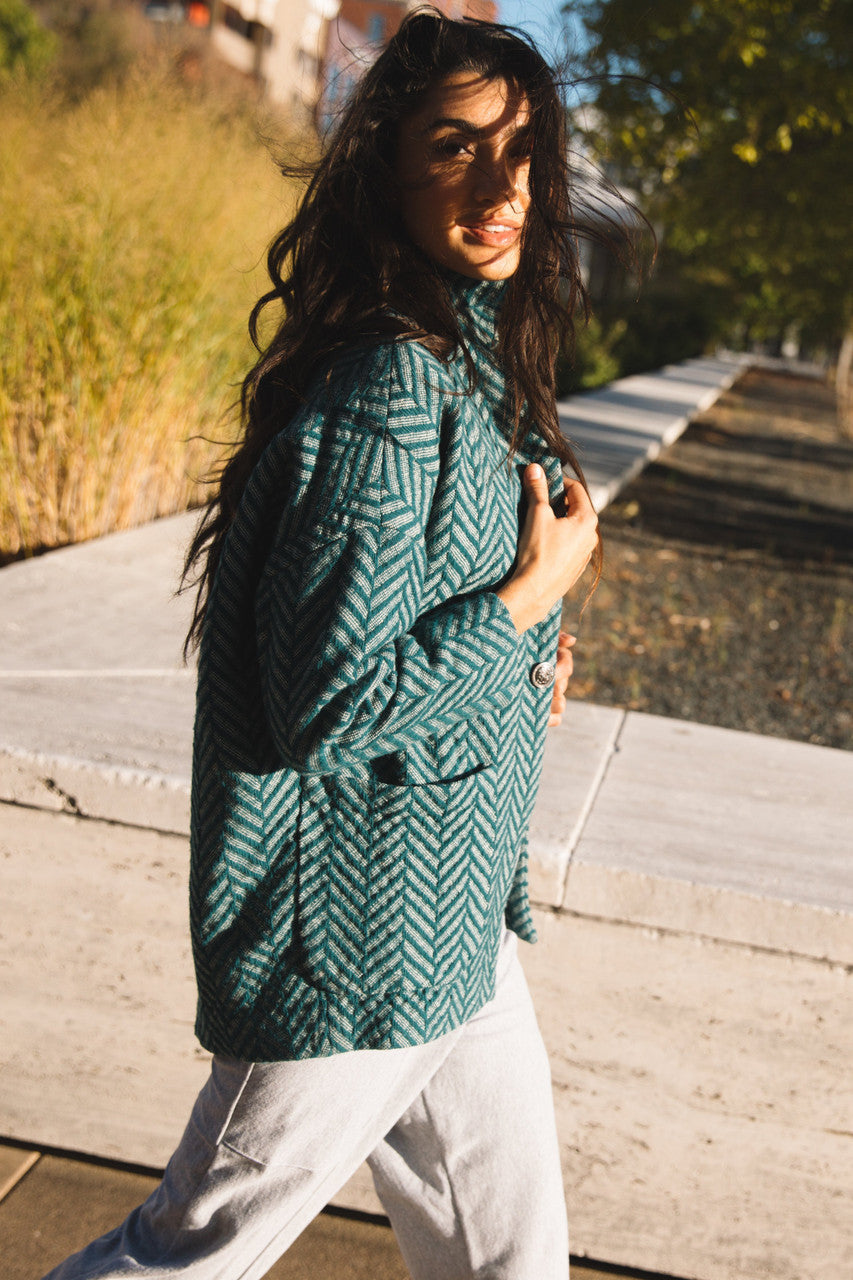 Portuguese Wool Pieper Coat in Cream and Brown Plaid Made to Order