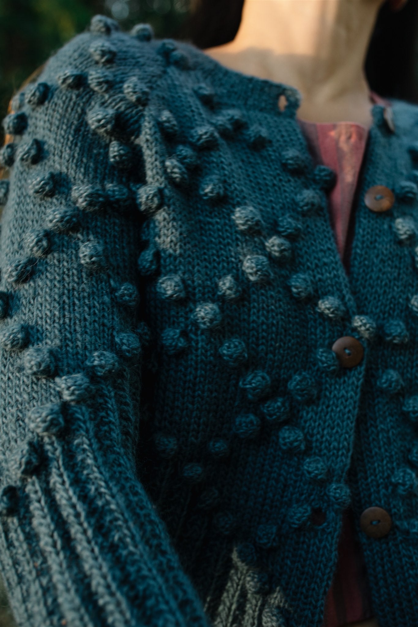 Hand Knit Nepali Wool Jill Sweater in Slate Grey Made to Order