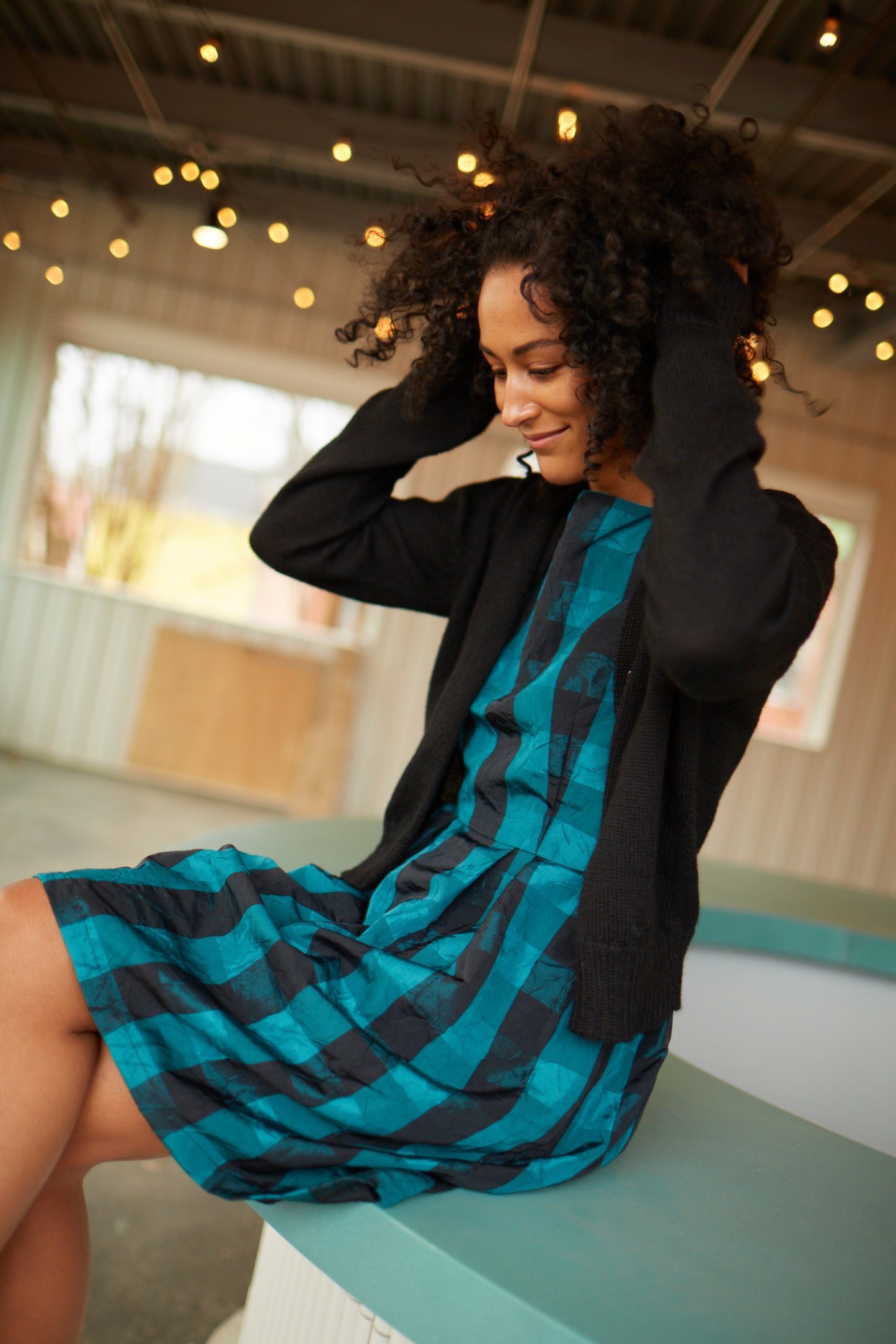 Alpaca Robbi Cardigan Sweater in Black Made to Order
