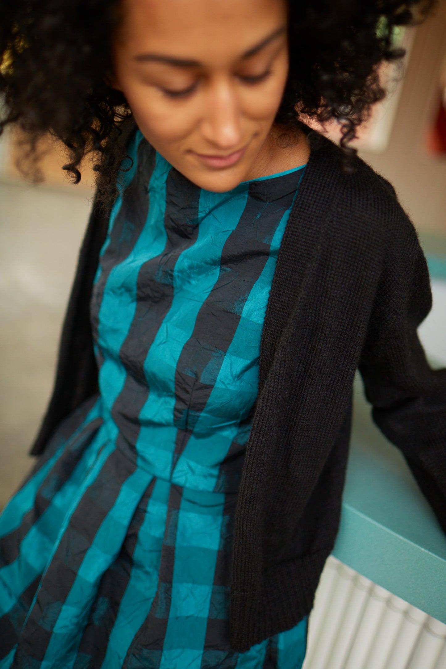 Alpaca Robbi Cardigan Sweater in Black Made to Order
