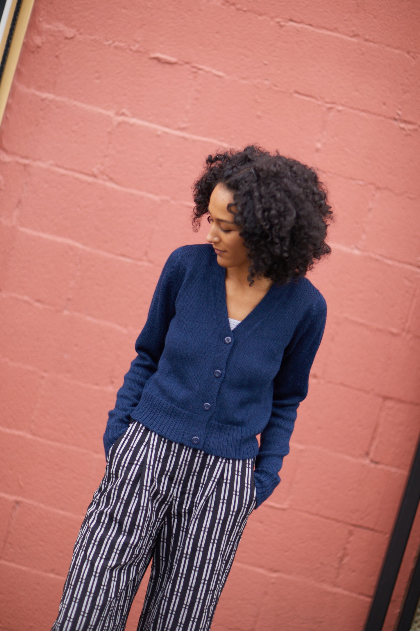 Alpaca Robbi Cardigan Sweater in Black Made to Order