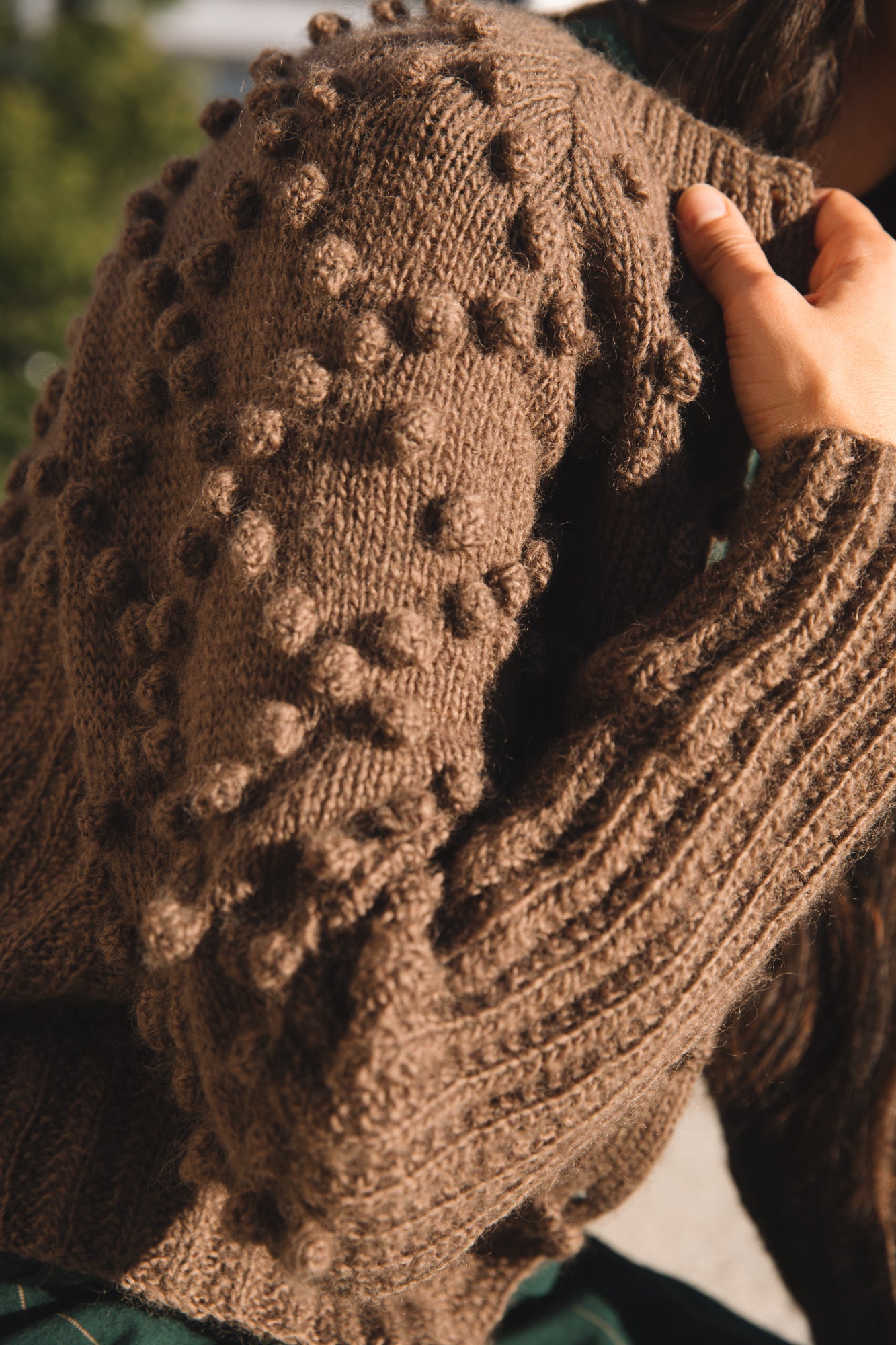 Hand Knit Nepali Wool Jill Sweater in Brown Made to Order