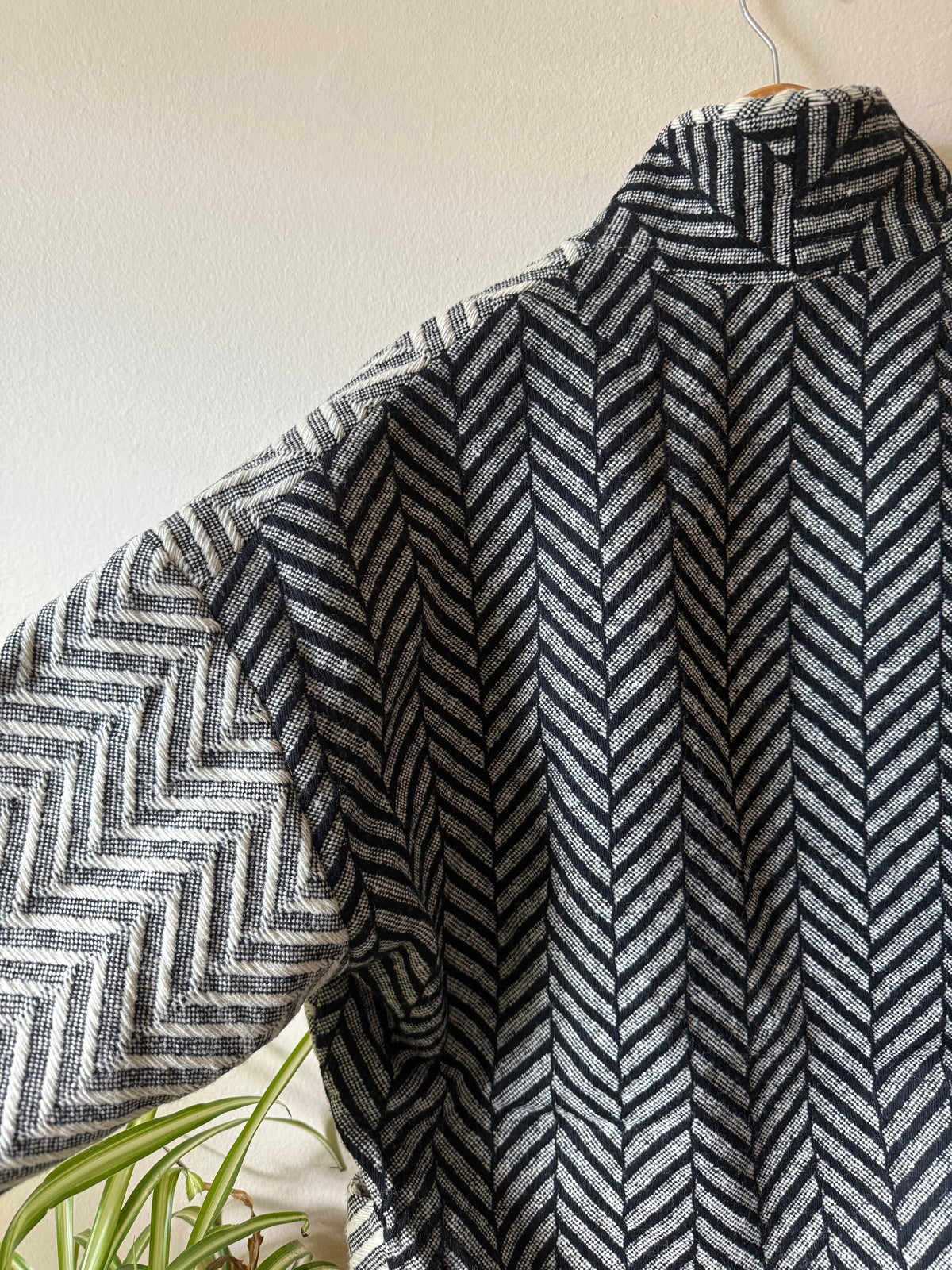 Portuguese Wool Pieper Coat in Mix-Match Herringbone Made to Order February