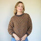 Faye Cotton Pullover in Chestnut and Navy Made to Order