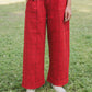 Handwoven Cotton Pants in Red Check