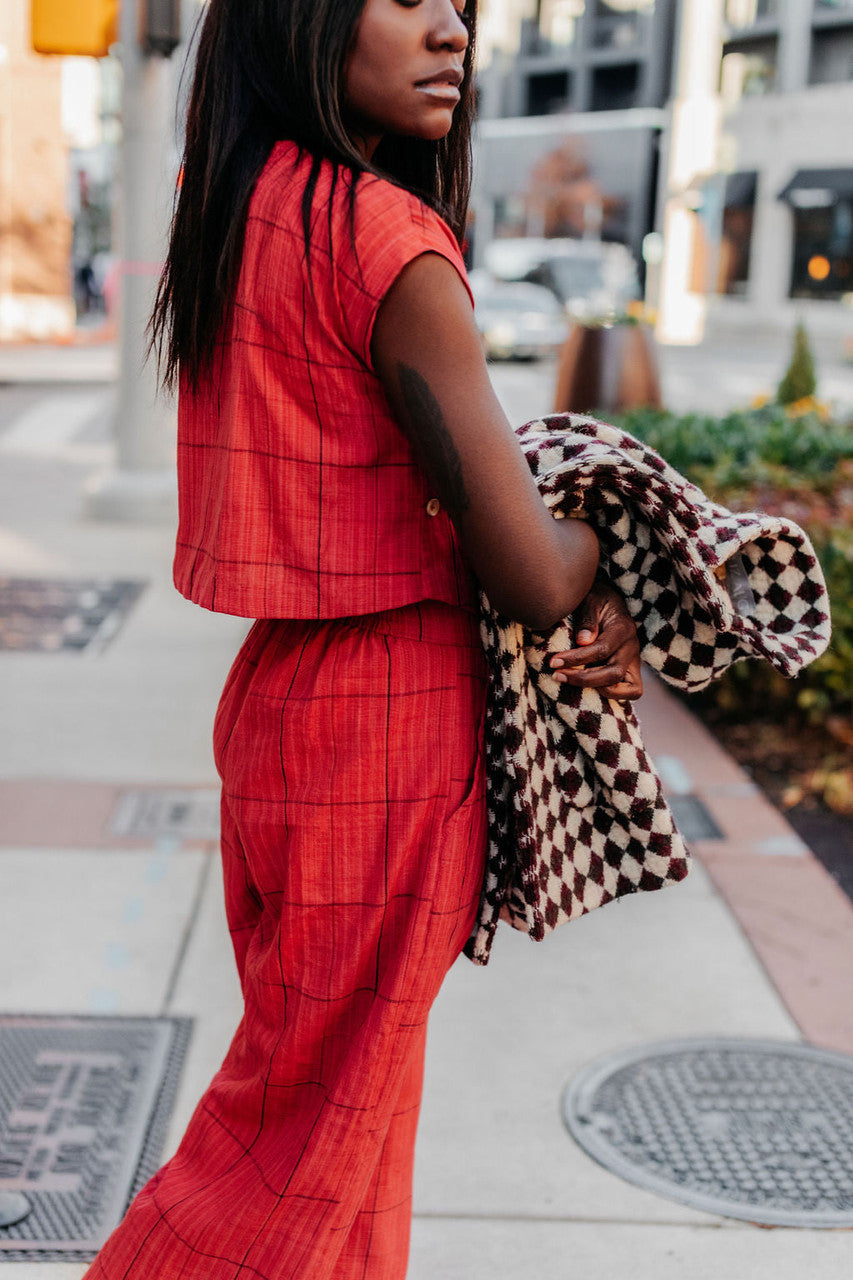 Handwoven Cotton Katie Set in Red