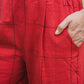 Handwoven Cotton Pants in Red Check
