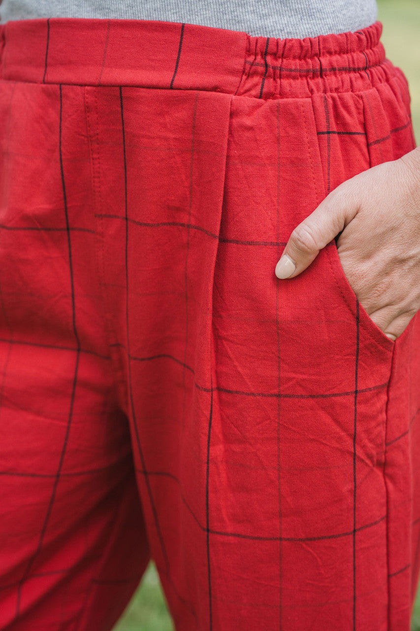 Handwoven Cotton Katie Set in Red